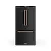 Front. Thor Kitchen - 36 in. Wide Gordon Ramsay Series by Thor Kitchen 20.3 Cu. Ft. Counter Depth Refrigerator with Rose Gold Hardware - Black.