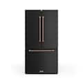 36 in. Wide Gordon Ramsay Series by Thor Kitchen 20.3 Cu. Ft. Counter Depth Refrigerator with Rose Gold Hardware - Black