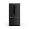 36 in. Wide Gordon Ramsay Series by Thor Kitchen 20.3 Cu. Ft. Counter Depth Refrigerator with Rose Gold Hardware - Black