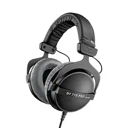 Beyerdynamic - DT 770 PRO, Wired Headphones, 3m Coiled Cable, Black with Gray Ear Pads