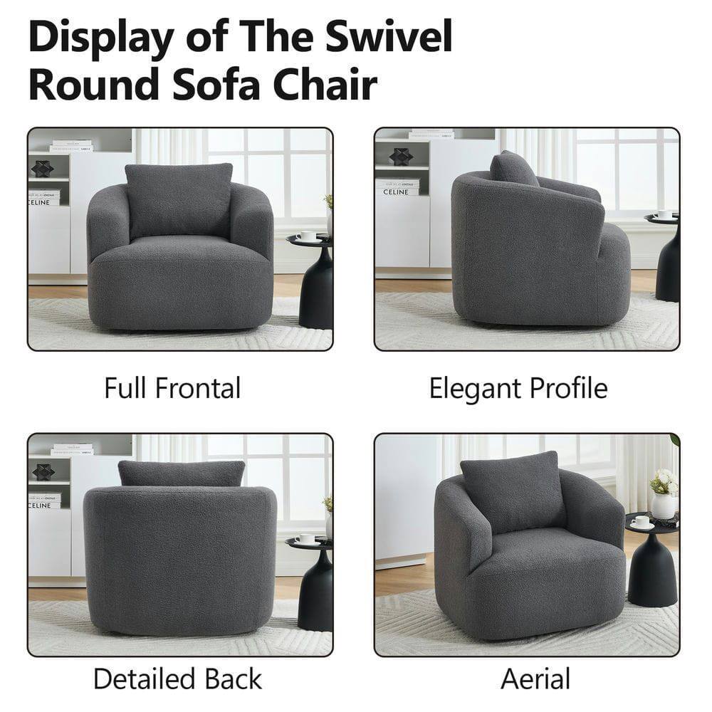Display of The Swivel Round Sofa Chair

- Full Frontal
- Elegant Profile
- Detailed Back
- Aerial