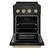Angle. ZLINE - 24 in. Wide 3 Elements Autograph 3.2 cu. ft. Paramount Freestanding Induction Range in Black Steel with Bronze Accents - Black Stainless Steel.