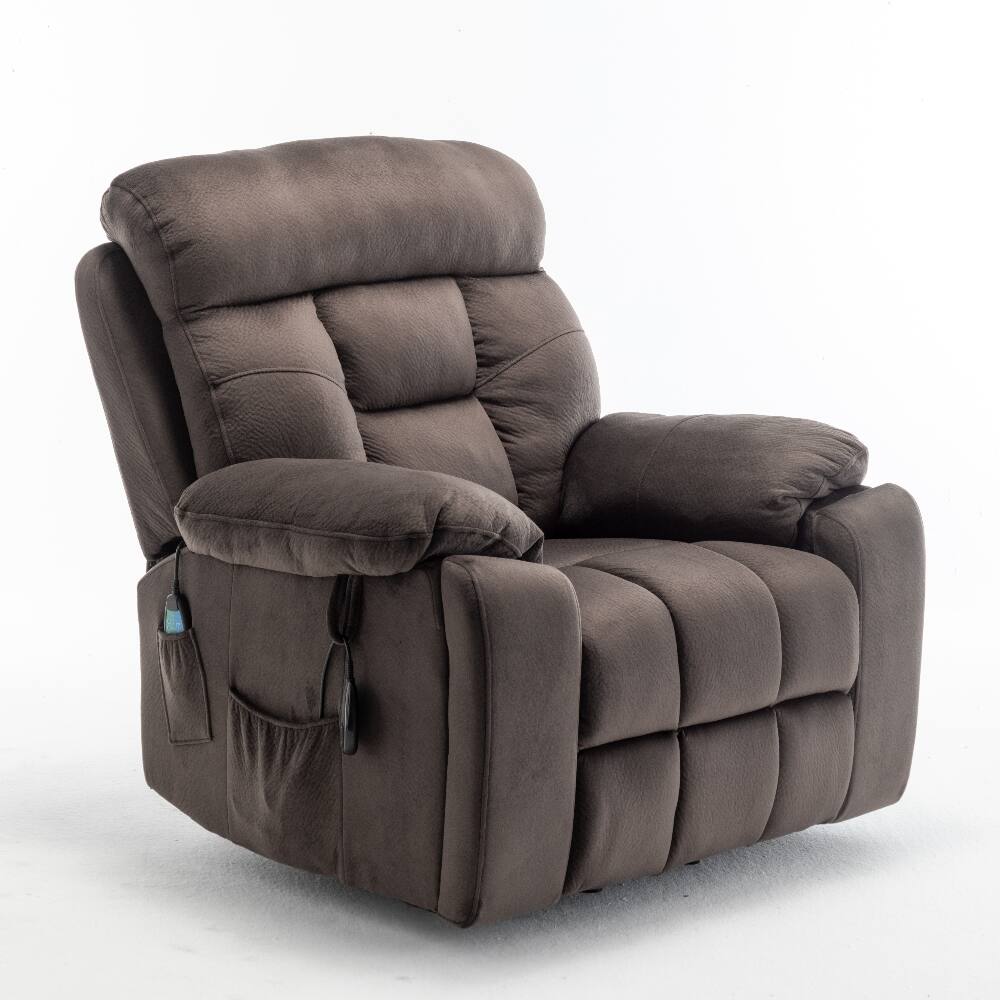 Alt View 4. Ropilly - Ropilly Power Lift Recliner for Elderly, Extra Wide Velvet Lift Chair with Heat and Massage, Antique Brown - Antique brown.