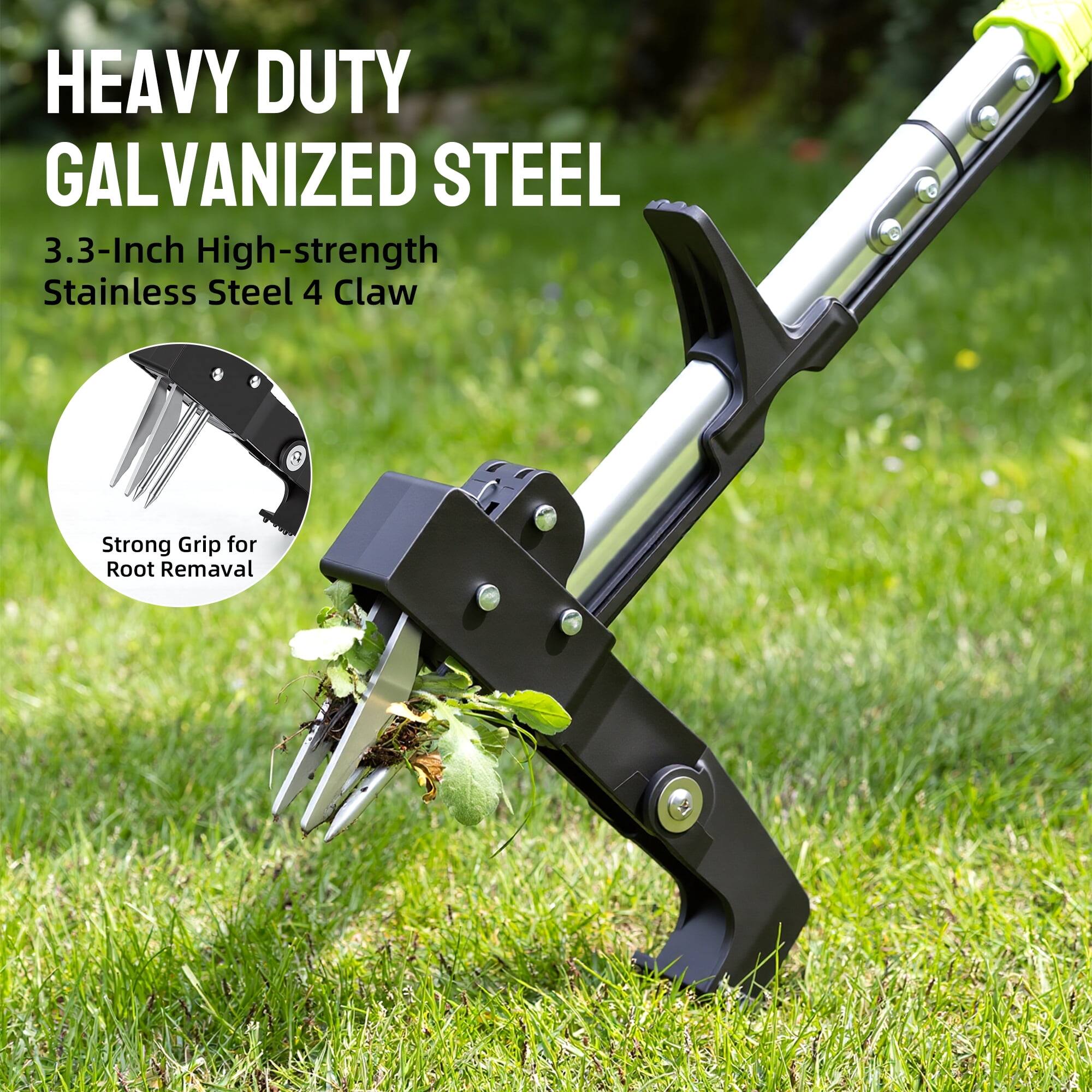 HEAVY DUTY GALVANIZED STEEL  
3.3-Inch High-strength Stainless Steel 4 Claw  
Strong Grip for Root Removal