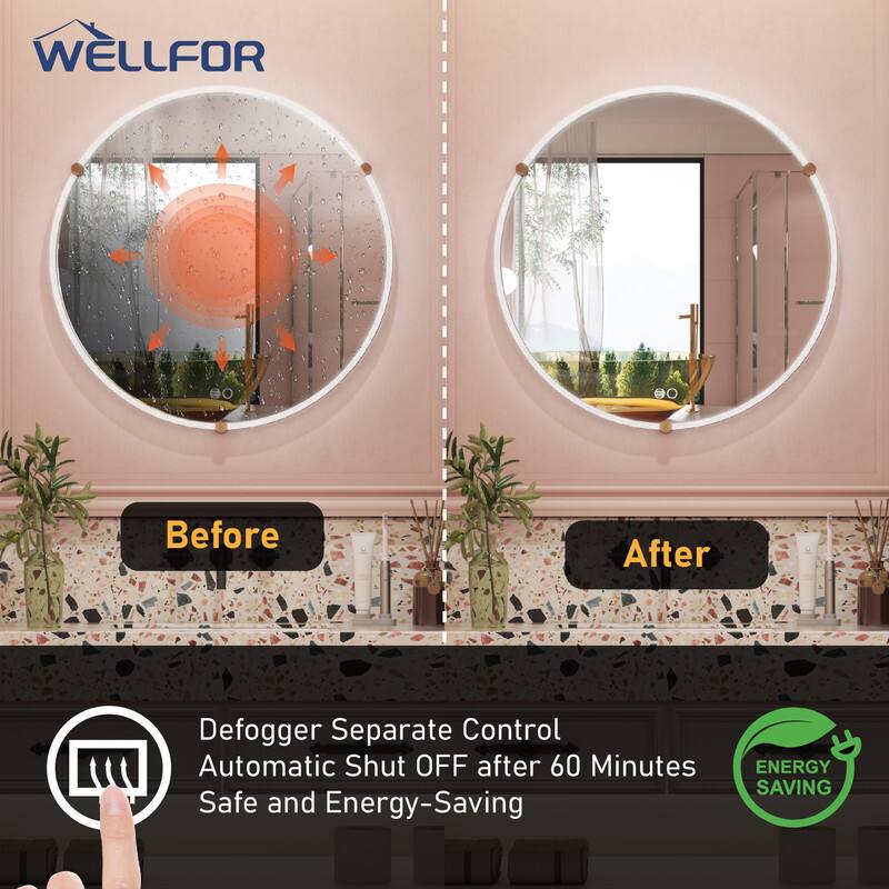 WELLFOR Before After Defogger Separate Control Automatic Shut OFF after 60 Minutes Safe and Energy-Saving