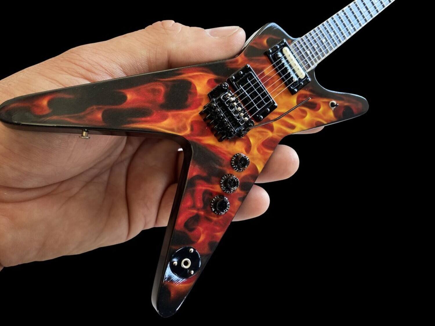 Alt View 1. Axe Heaven - Axe Heaven - Dimebag Darrell - Dimebag Darrell Pantera Dean Dime O Flame ML Mini Guitar Replica - Collectibles - Multicolor.