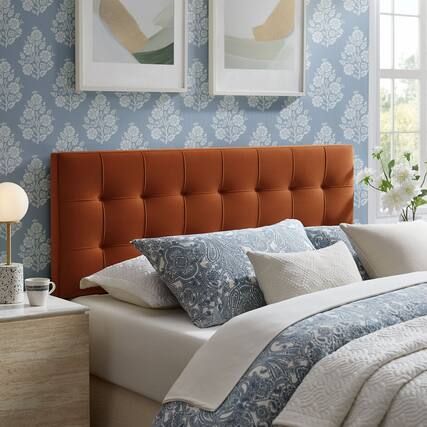 Front. Modway - Lily Biscuit Tufted Performance Velvet Headboard by Modway - Rust.