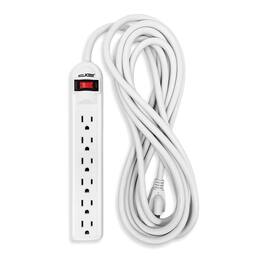 Digital Energy - De6osp-15ft 6-outlet Surge Protector Power Strip (15 Ft.; - White