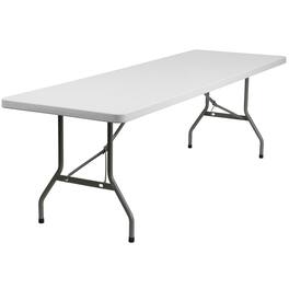 Alamont Home - Elon 8-Foot Plastic Folding Table - Banquet / Event Folding Table - Granite White
