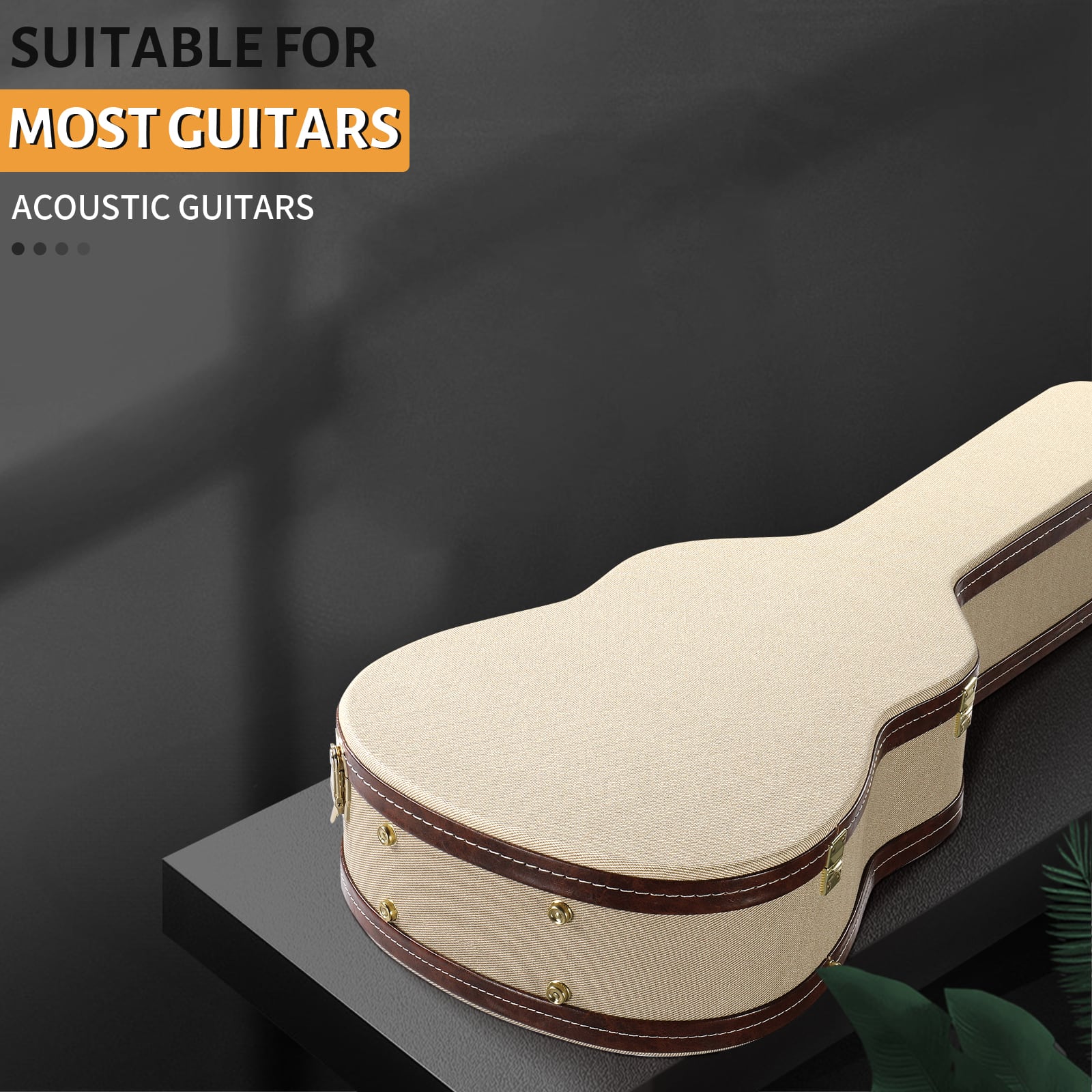 Winado - 39 Inch Acoustic Guitar Hard Case, Wood Classical Guitar Case Hard-Shell Gig Bag with Lock Latch Padding, Soft Lining