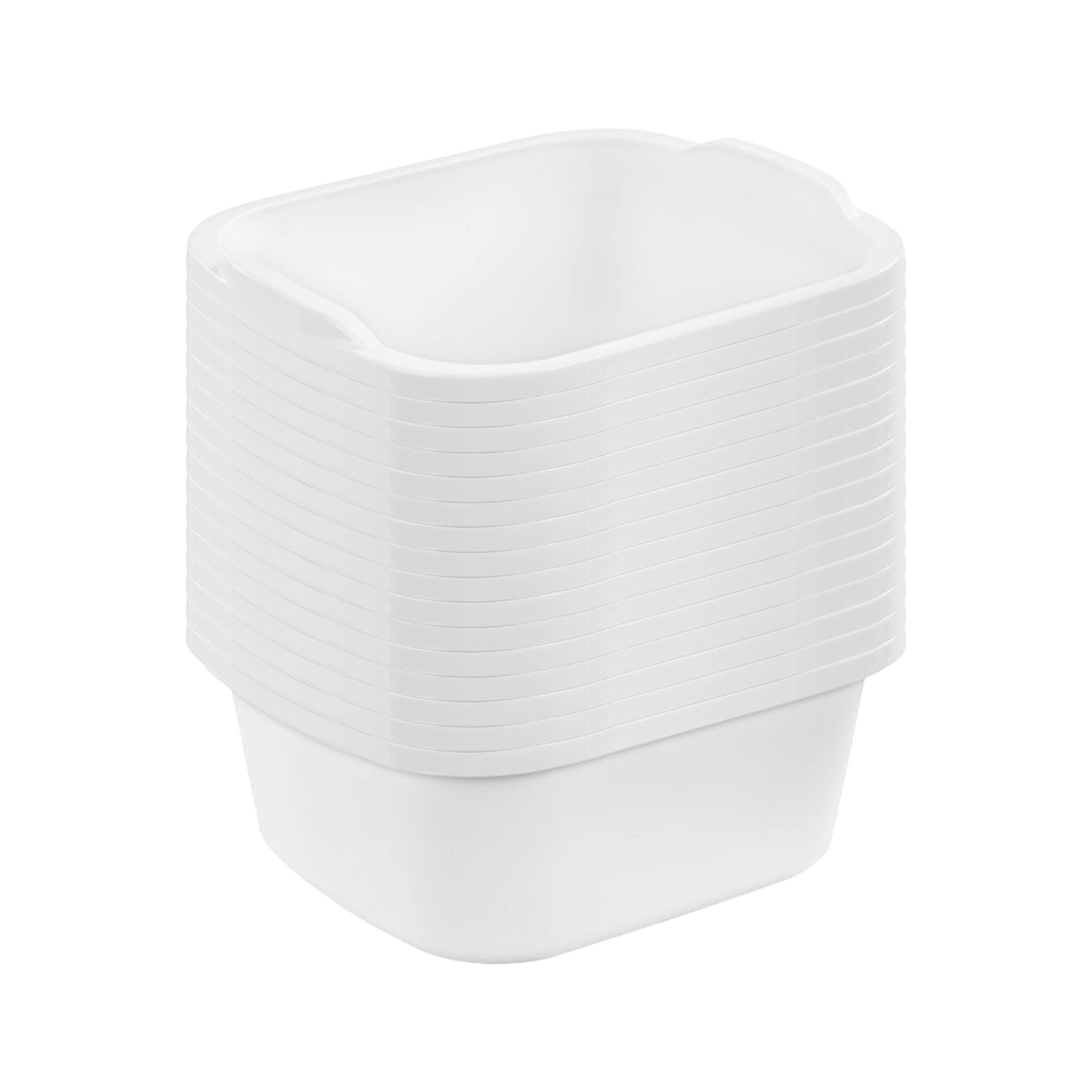 Sterilite - Durable Reinforced Plastic 12 Quart Kitchen Dishpan, (16 Pack) - White