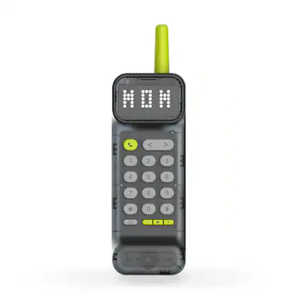 Front. Waffle - Home Kid's Phone - Black.
