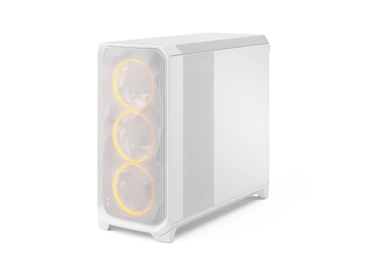 Alt View 2. Fractal Design - Fractal Design Meshify 3 XL RGB E-ATX Full Tower PC Case -  White Chassis with Clear TG Side Panel - White.