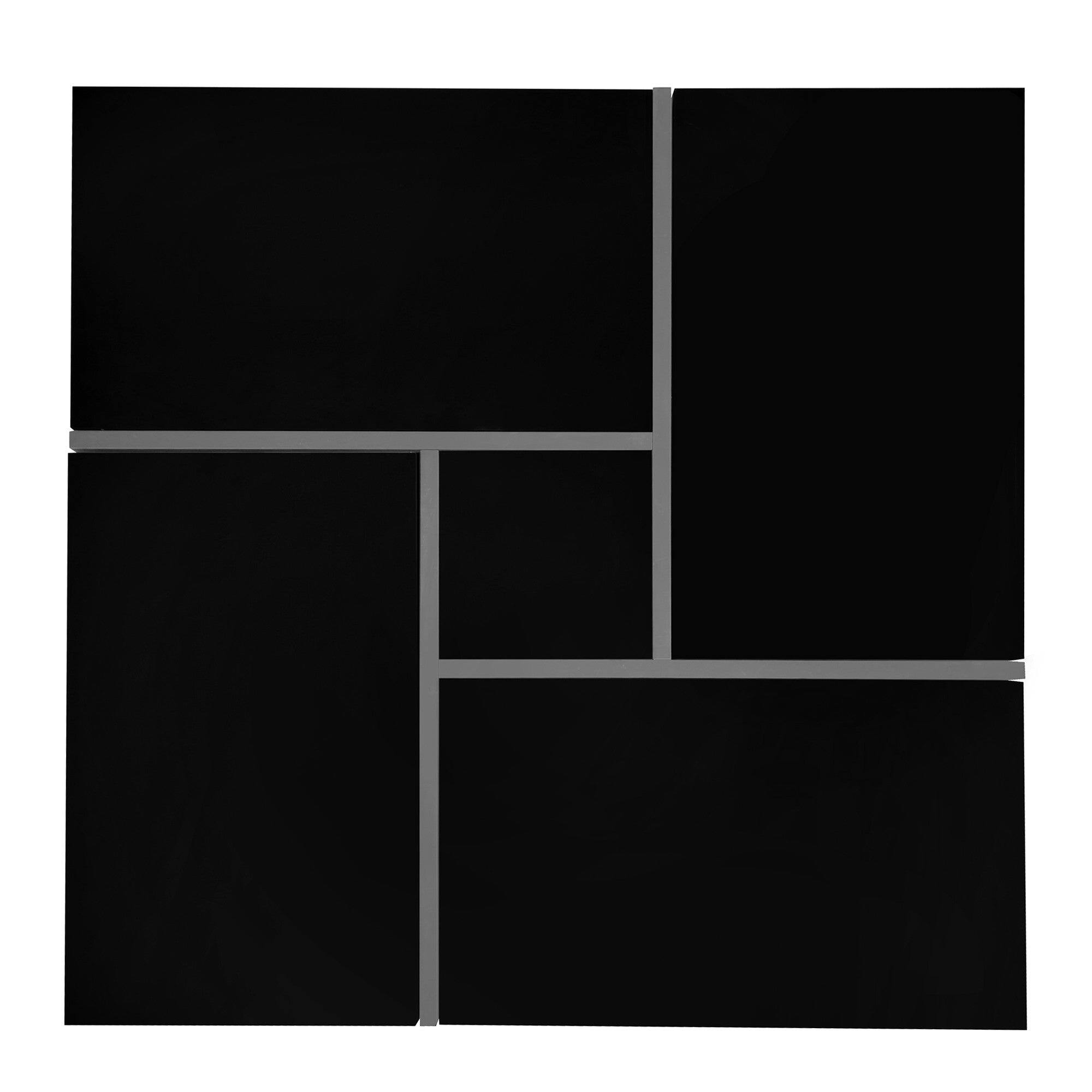 Alt View 9. Boyel Living - 31.5 in Square Extendable Coffee Table with 4 Hidden Storage Compartments - UV High Gloss Black.