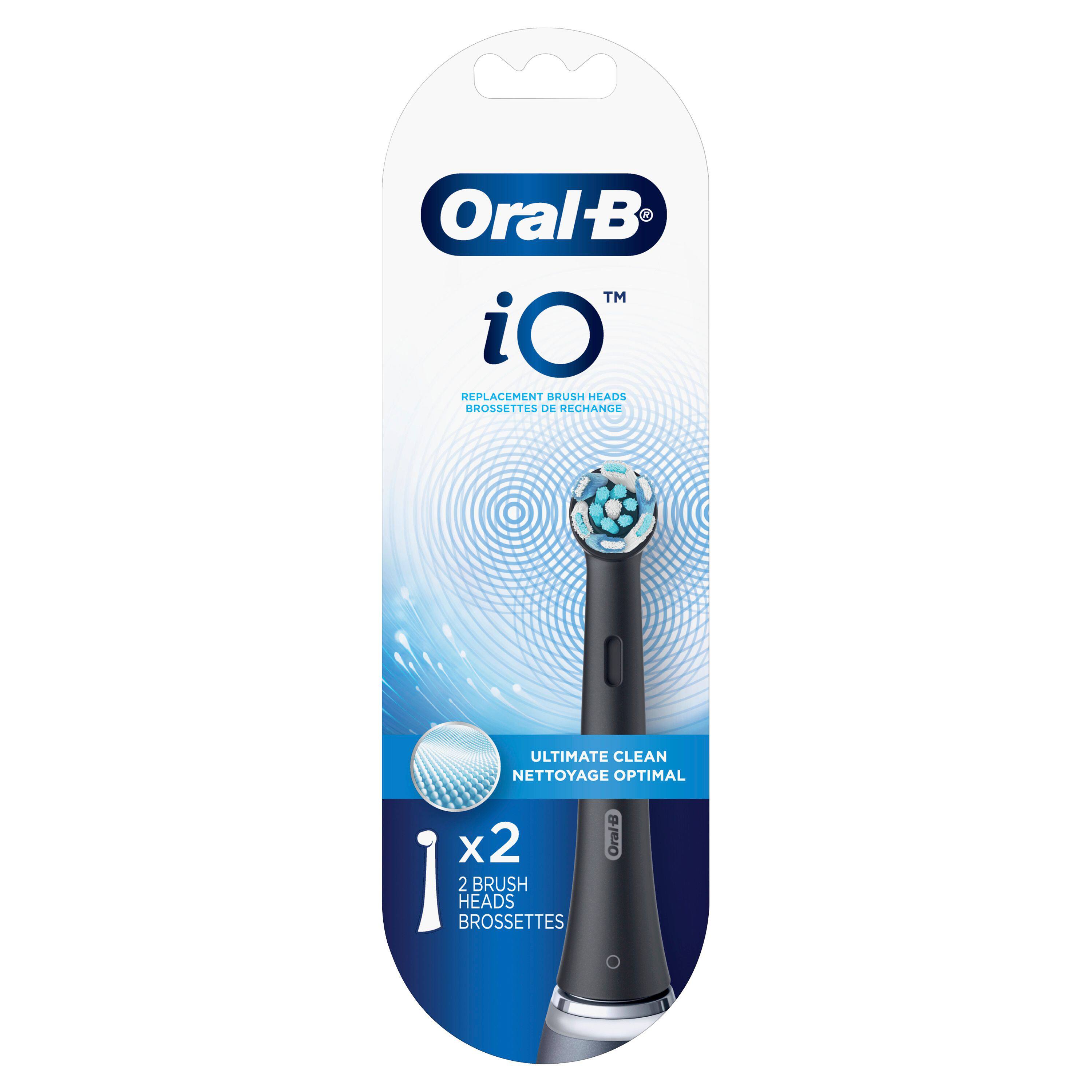 Oral-B iO™ REPLACEMENT BRUSH HEADS  
BROSSETTES DE RECHANGE  
ULTIMATE CLEAN  
NETTOYAGE OPTIMAL  
x2  
2 BRUSH HEADS  
BROSSETTES