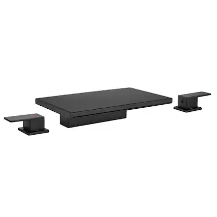 Front. Boyel Living - Black Faucet SUS304 Waterfall Spout cUPC Quick Connect Temporary Shelf - Matte Black.