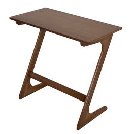 Costway - Bamboo Sofa Side Table Z-Shaped Spacious Tabletop Space-Saving TV Snack Tray - Coffee