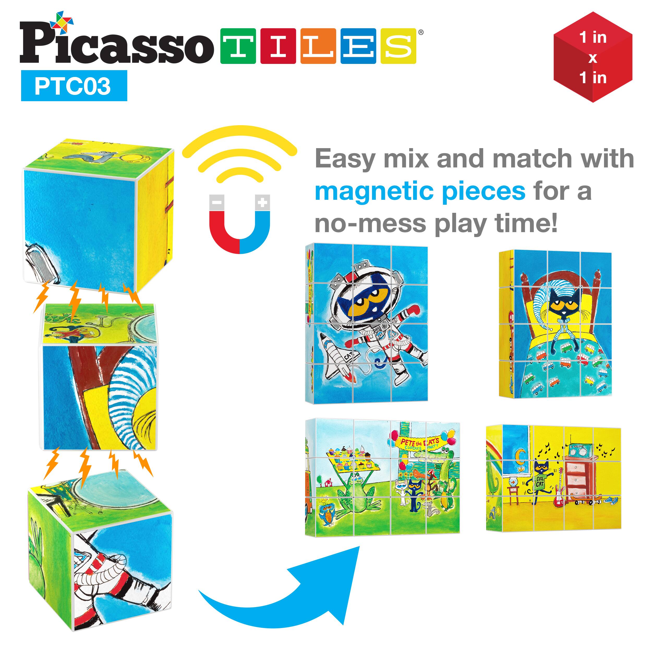 Picasso Tiles  
PTC03  

Easy mix and match with magnetic pieces for a no-mess play time!  

1 in x 1 in
