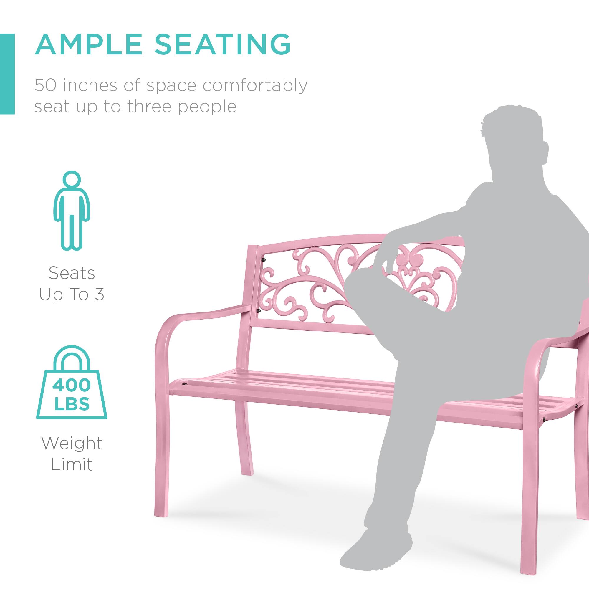 AMPLE SEATING

50 inches of space comfortably seat up to three people

Seats Up To 3

400 LBS Weight Limit