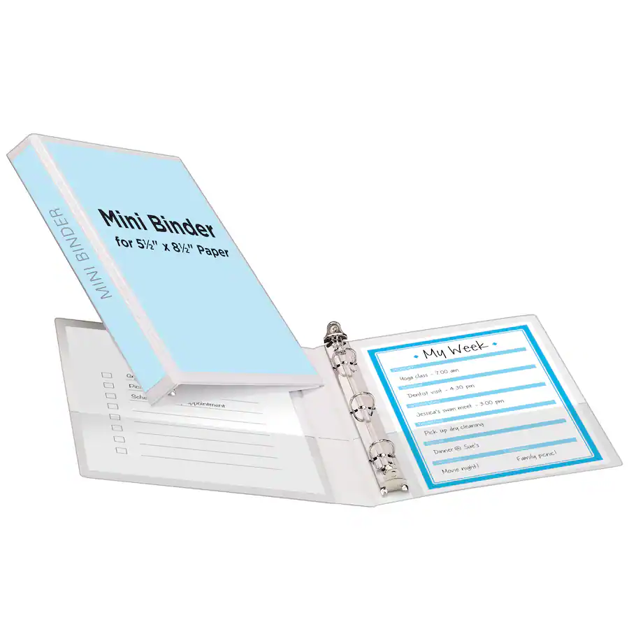 Avery Avery® Mini View Binder, 0.5" Round Rings, Binder (27726) White ...