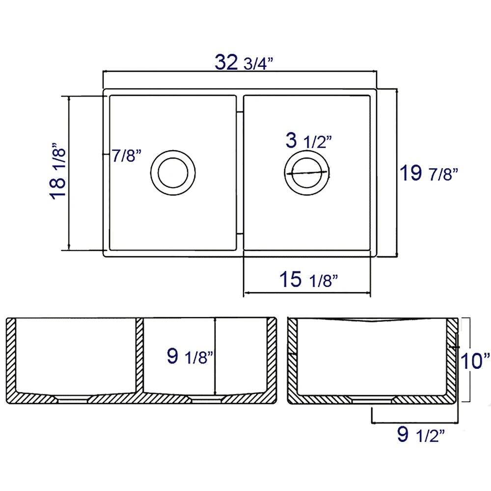 32 3/4"  
18 1/8"  
7/8"  
3 1/2"  
19 7/8"  
15 1/8"  
9 1/8"  
10"  
9 1/2"