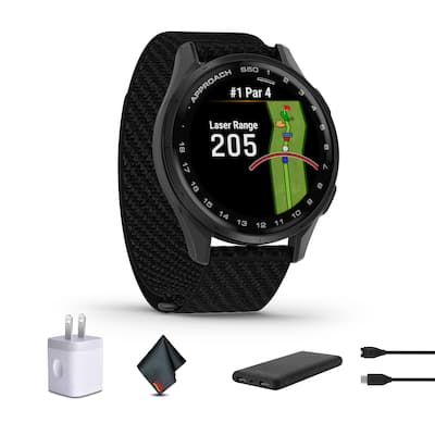 Garmin Approach S50, Slate/Black Nylon GPS Golf Smartwatch Bundle Garmin Approach S50, Slate/Black Nylon GPS Golf Smartwatch Bundle