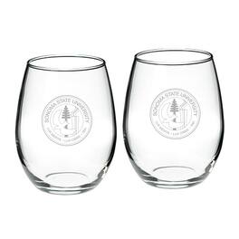Jardine - Sonoma State Seawolves 21oz. 2-Piece Stemless Wine Glass Set - Multicolor
