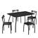 Alt View 17. Costway - 5 Piece Dining Set Table 30.0" And 4 Chairs Home Kitchen Room Breakfast Furniture Black - Black.