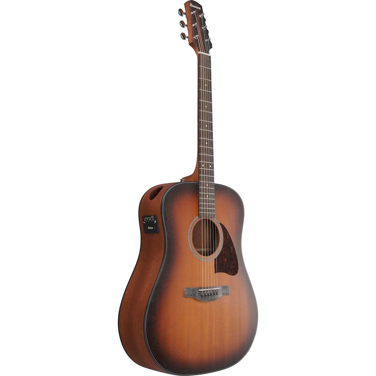 Alt View 2. Ibanez - Ibanez Advanced Acoustic AAD54E Acoustic Electric Guitar, Mahogany Sunburst.