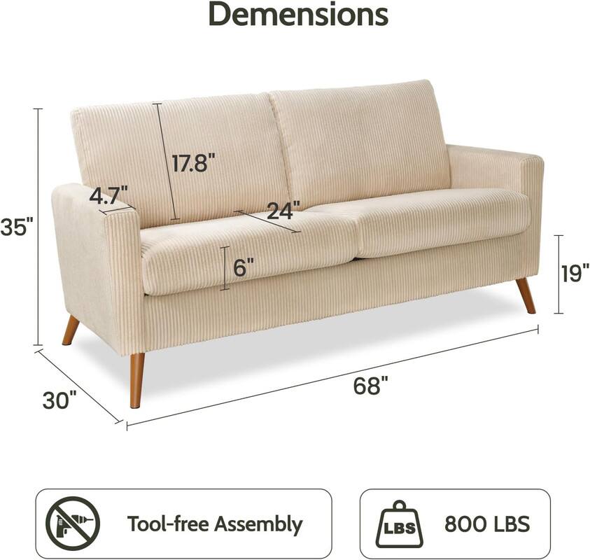 Dimensions: 35" x 4.7" x 17.8" x 24" x 6" x 19" x 30" x 68"  
Tool-free Assembly  
Weight Capacity: 800 lbs