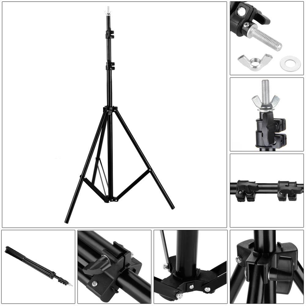 Alt View 1. Winado - 86" Photo Video Studio Backdrop Support System Kit Support Stands 2m Height - Black.