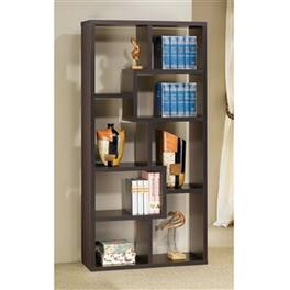 Hivvago - Modern Cube Contemporary Style Bookcase Finish - Cappuccino
