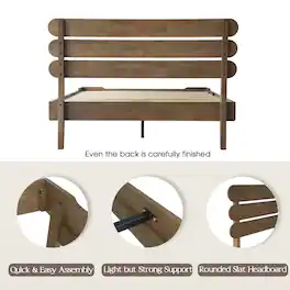 East West Furniture - Full Wooden Platform Bed Frame - Barnwood