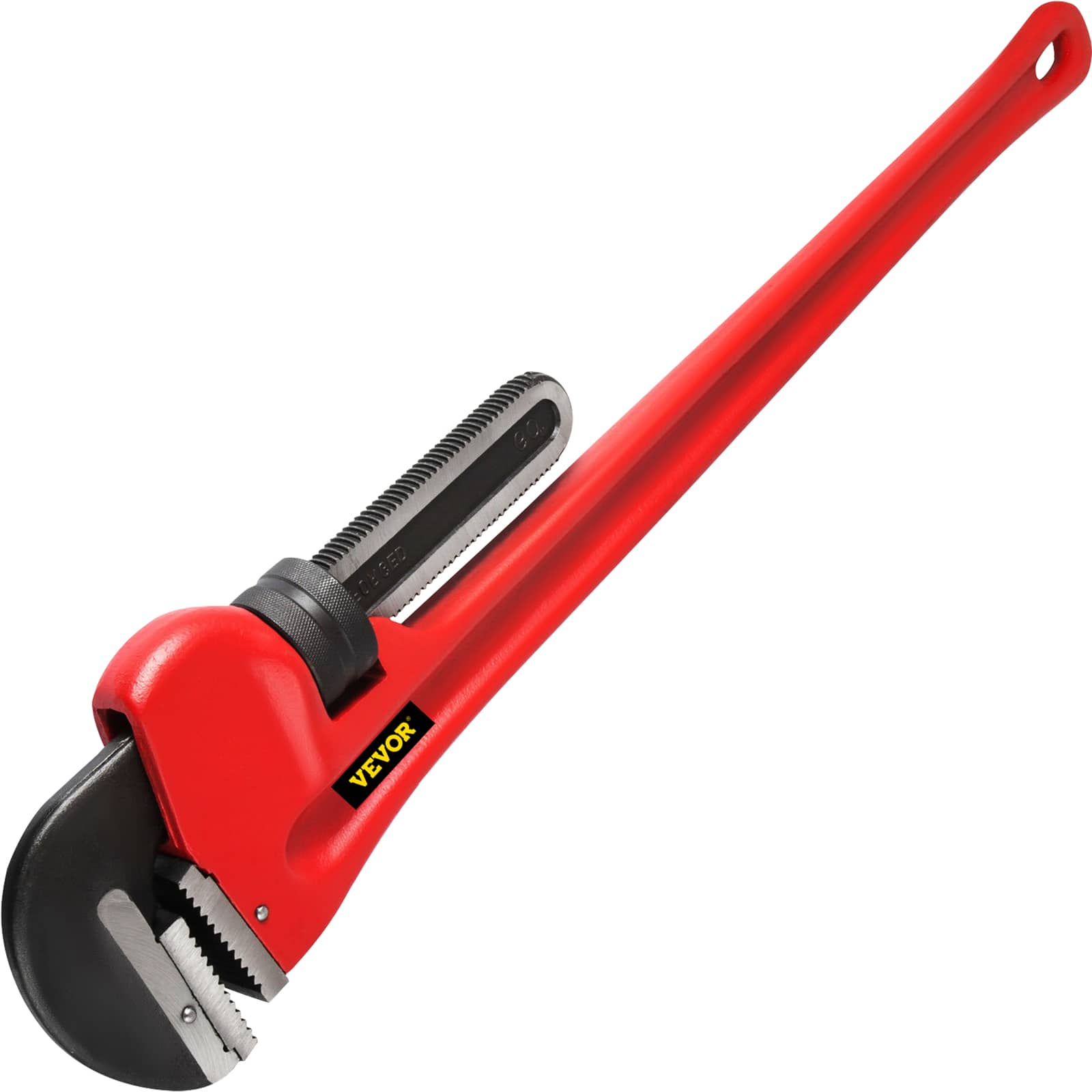 VEVOR - Pipe Wrench,60inch, Heavy Duty Cast Iron Straight Plumbing Wrench, Adjustable Plumber Tool for Sink Repair Installation - Red