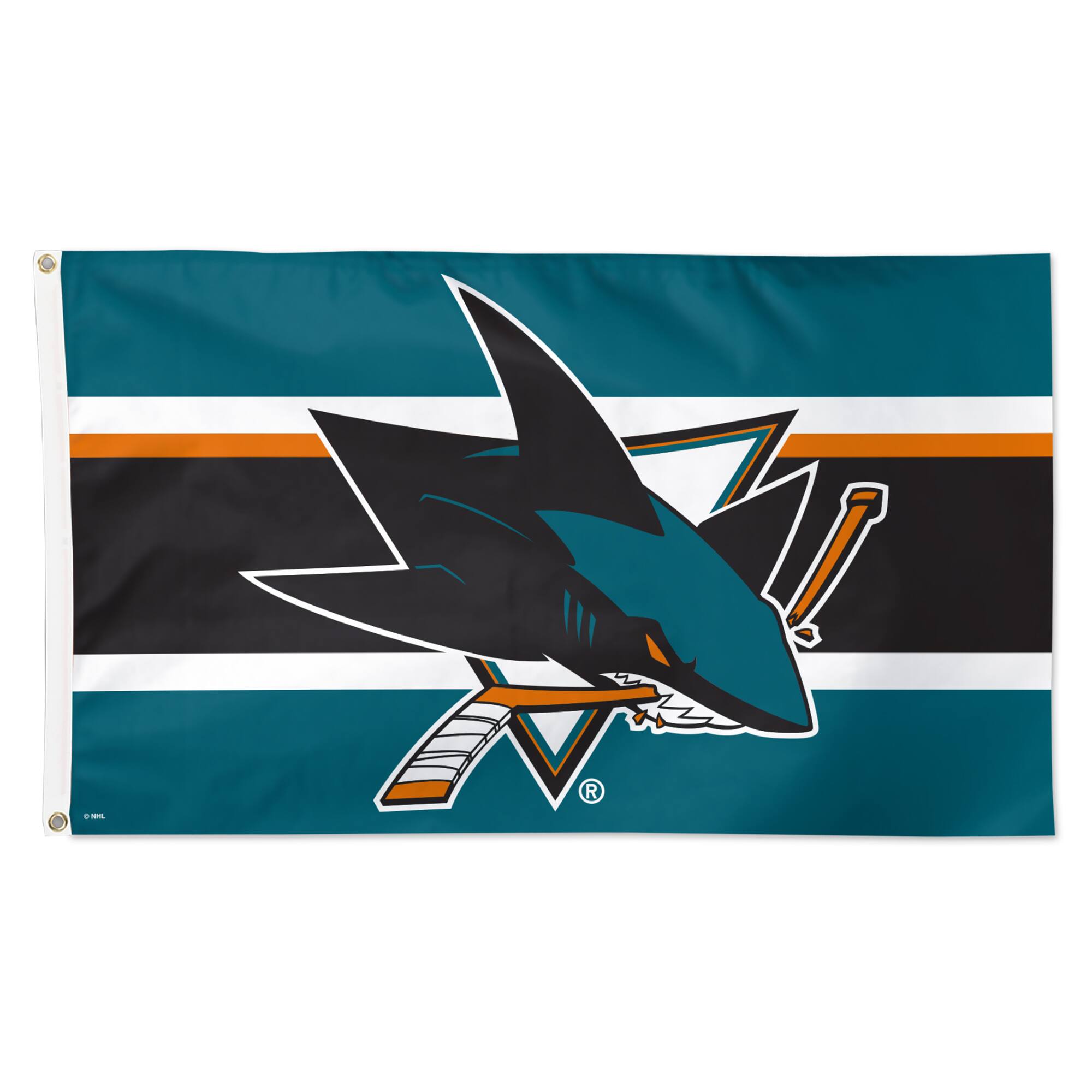 WinCraft - San Jose Sharks 3' x 5' Team Stripe Deluxe Single-Sided Flag - Multicolor