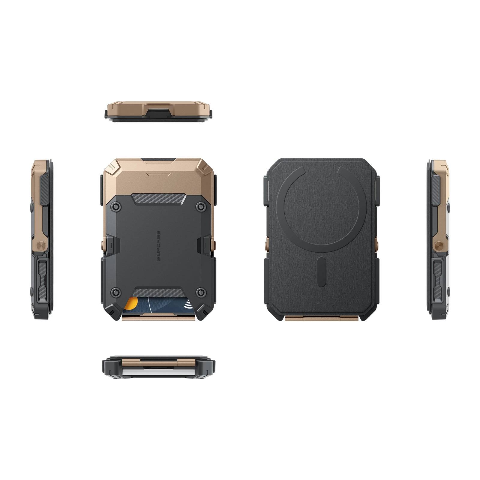 Alt View 10. SUPCASE - MagFlip Magnetic Wallet with Stand - 5-Card Storage, RFID Blocking, and Strong Magnetic Lock - Desert.