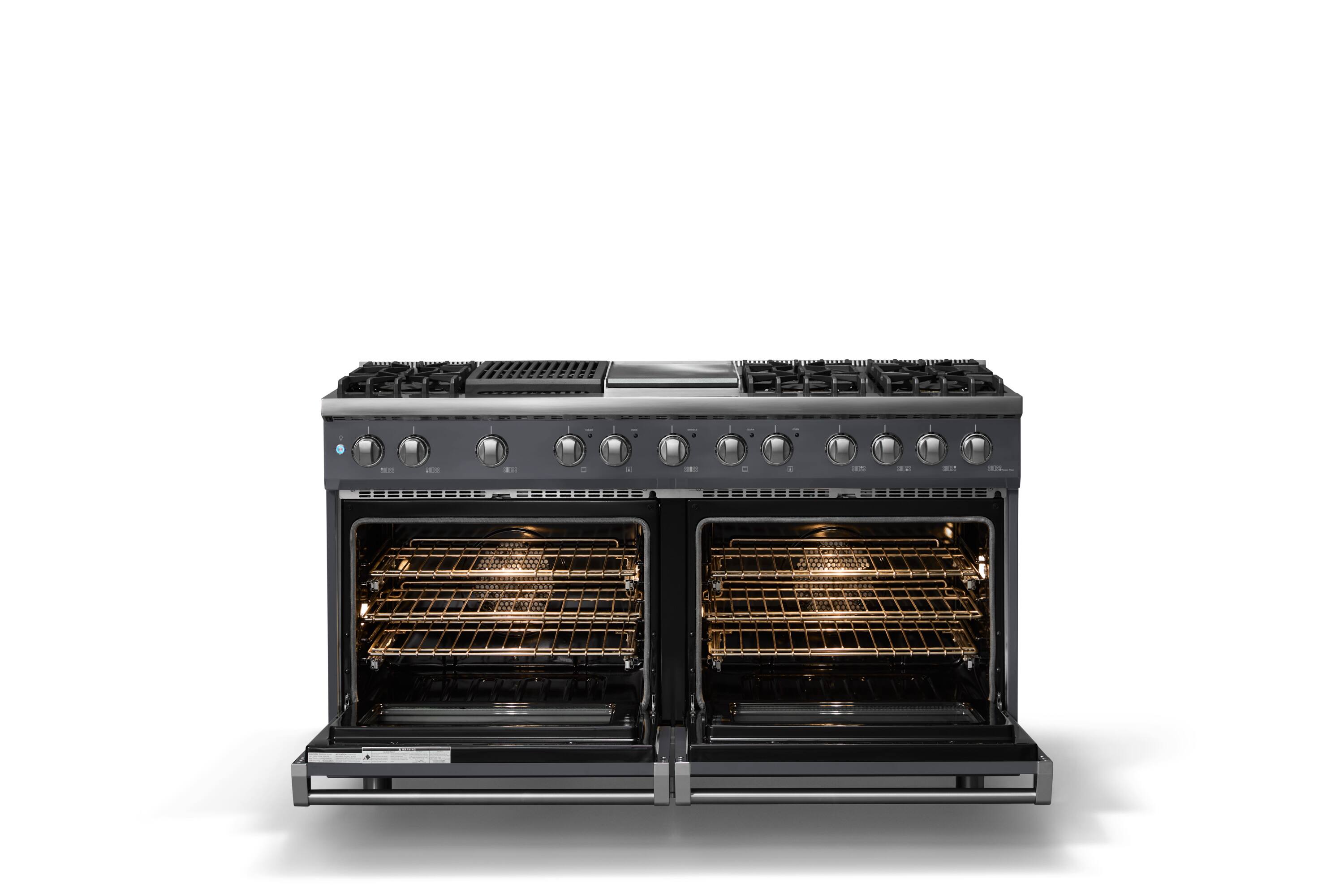Alt View 2. Viking - Pro 5 Series 9.4 Cu. Ft. Freestanding Sealed 8B LP DF Convection Range/Griddle/Grill - Cast Black - Cast Black.