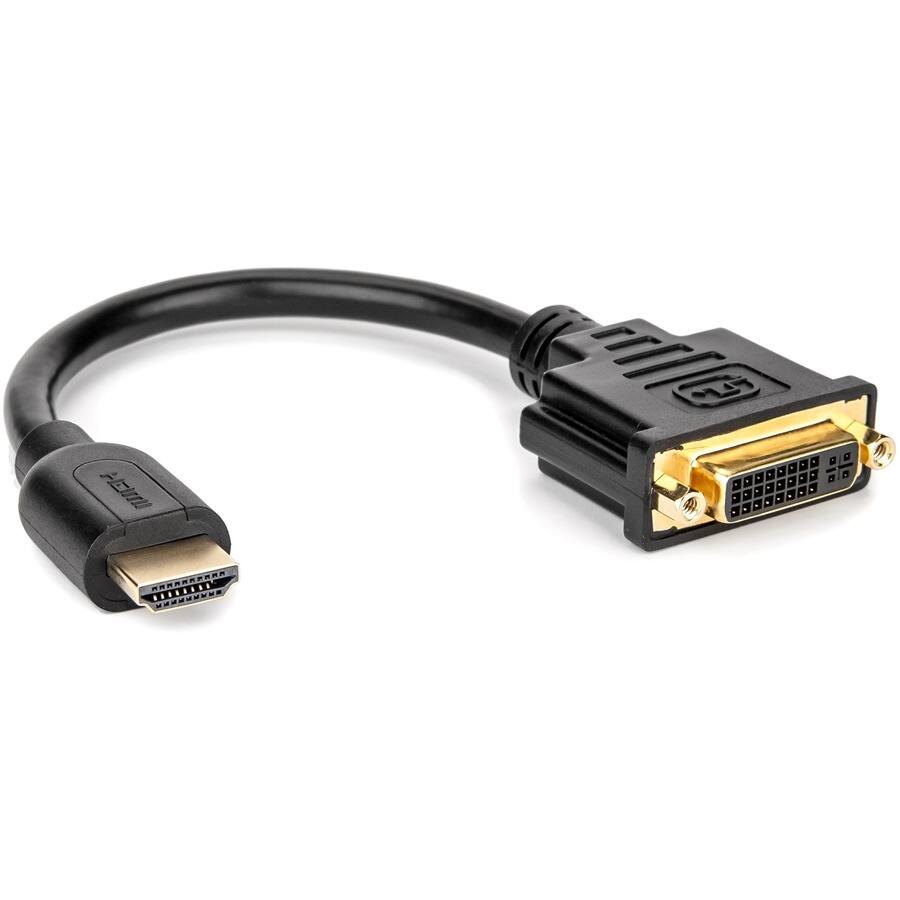 Alt View 4. Rocstor - 8IN HDMI TO DVI-D ADAPTER M/F GOLD PLATED CONNECTORS BLACK - Black.
