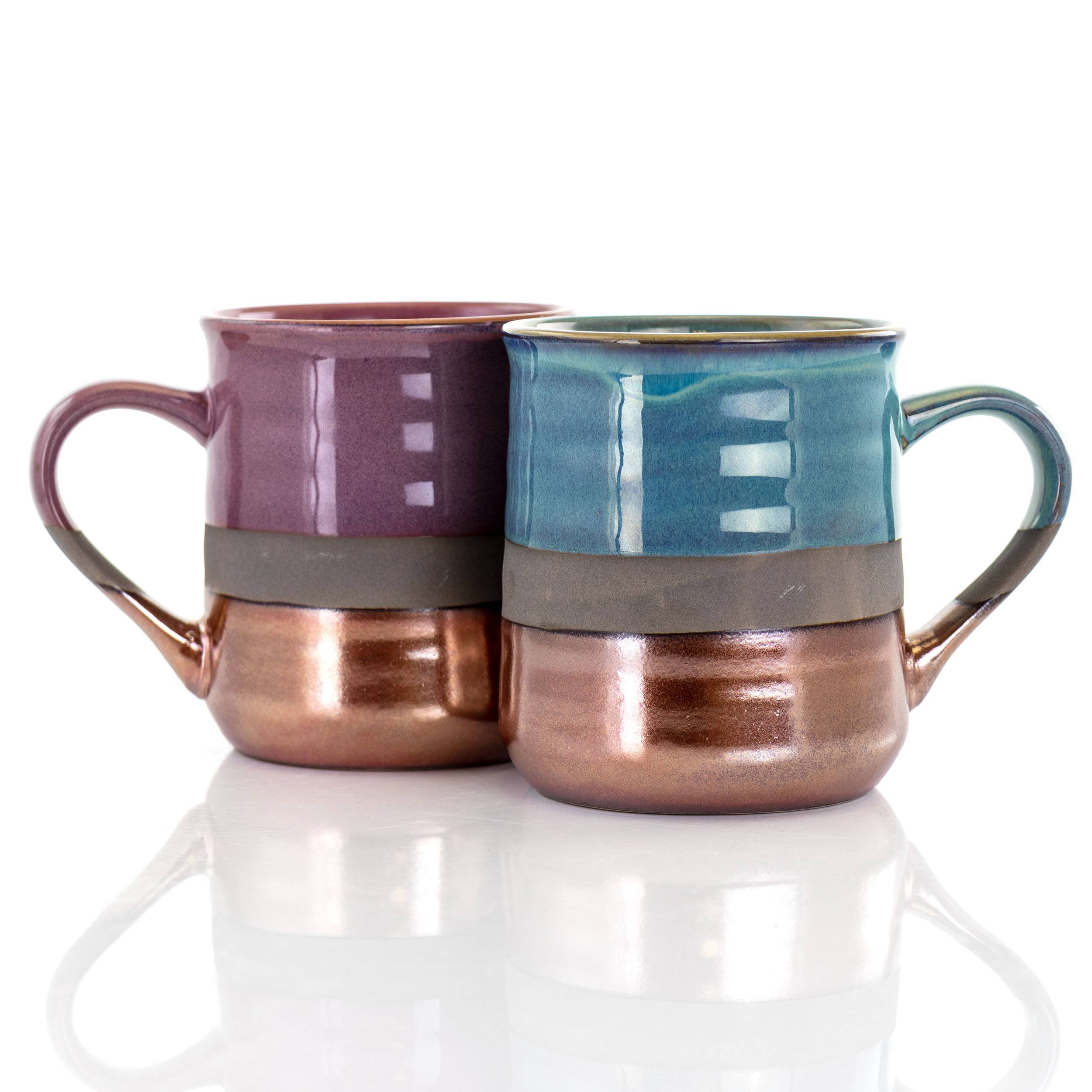Alt View 2. Gibson - Gibson Home Copper Tonal 4 Piece 18 Ounce Round Stoneware Mug Set in Assorted Colors - Assorted.