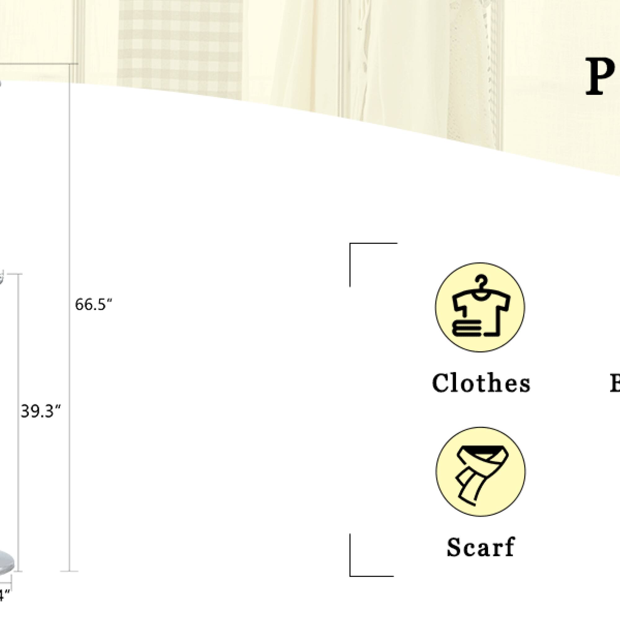 P  
66.5"  
39.3"  
Clothes  
Scarf