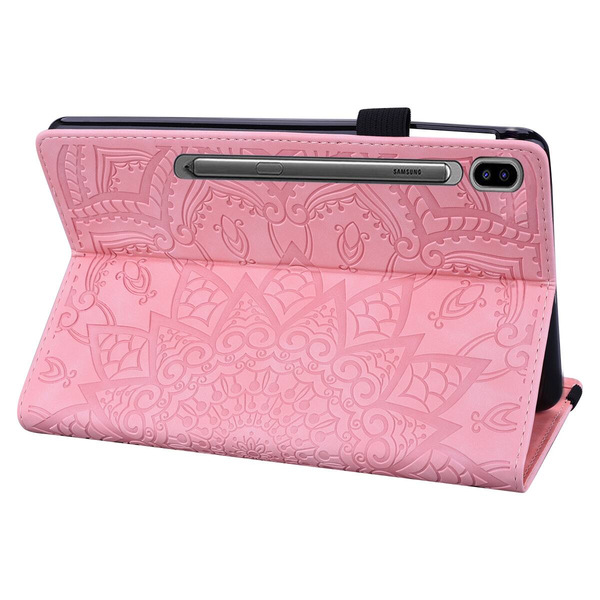 Alt View 2. Dteck - Case for Samsung Galaxy Tab S10 Ultra & S9 Ultra & S8 Ultra (X920/X910/X900),Shockproof Embossed PU Leather Folio Cover - Pink.