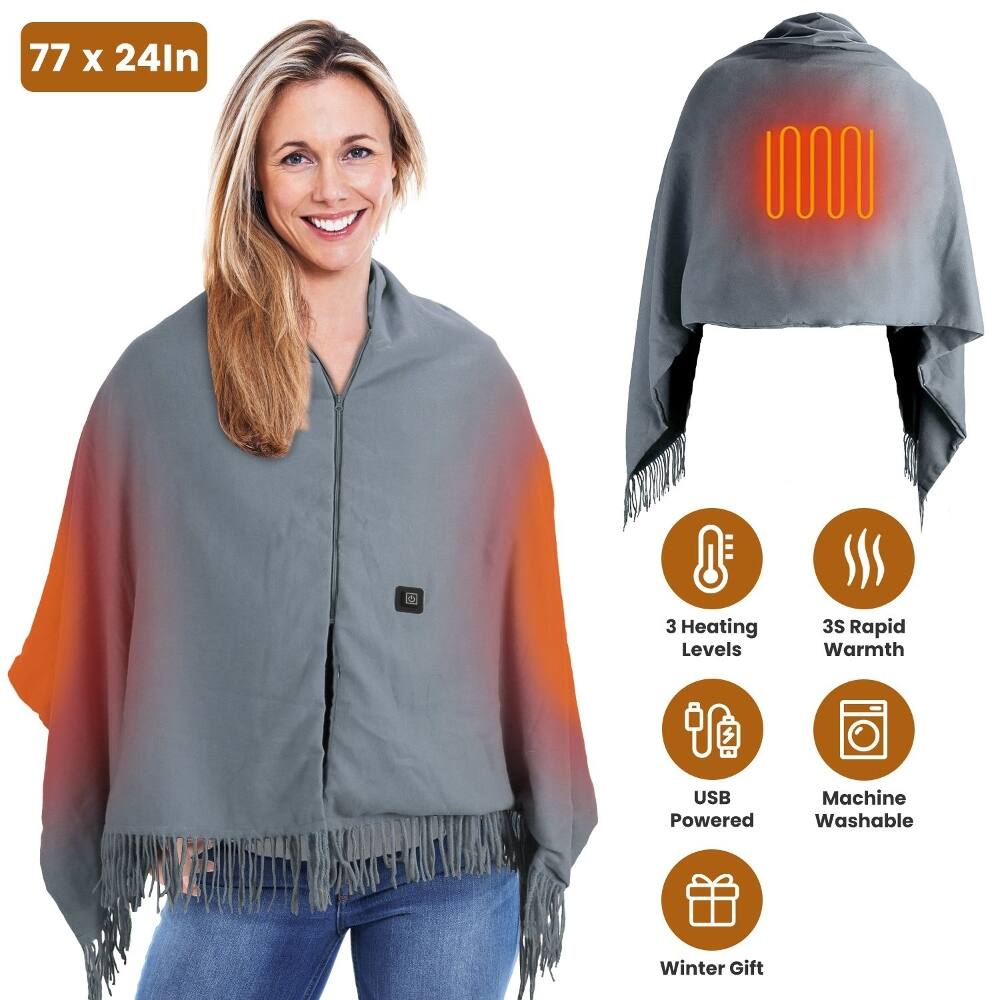 77 x 24In

ANNINITATIVA

3 Heating Levels
3S Rapid Warmth
USB Powered
Machine Washable
Winter Gift