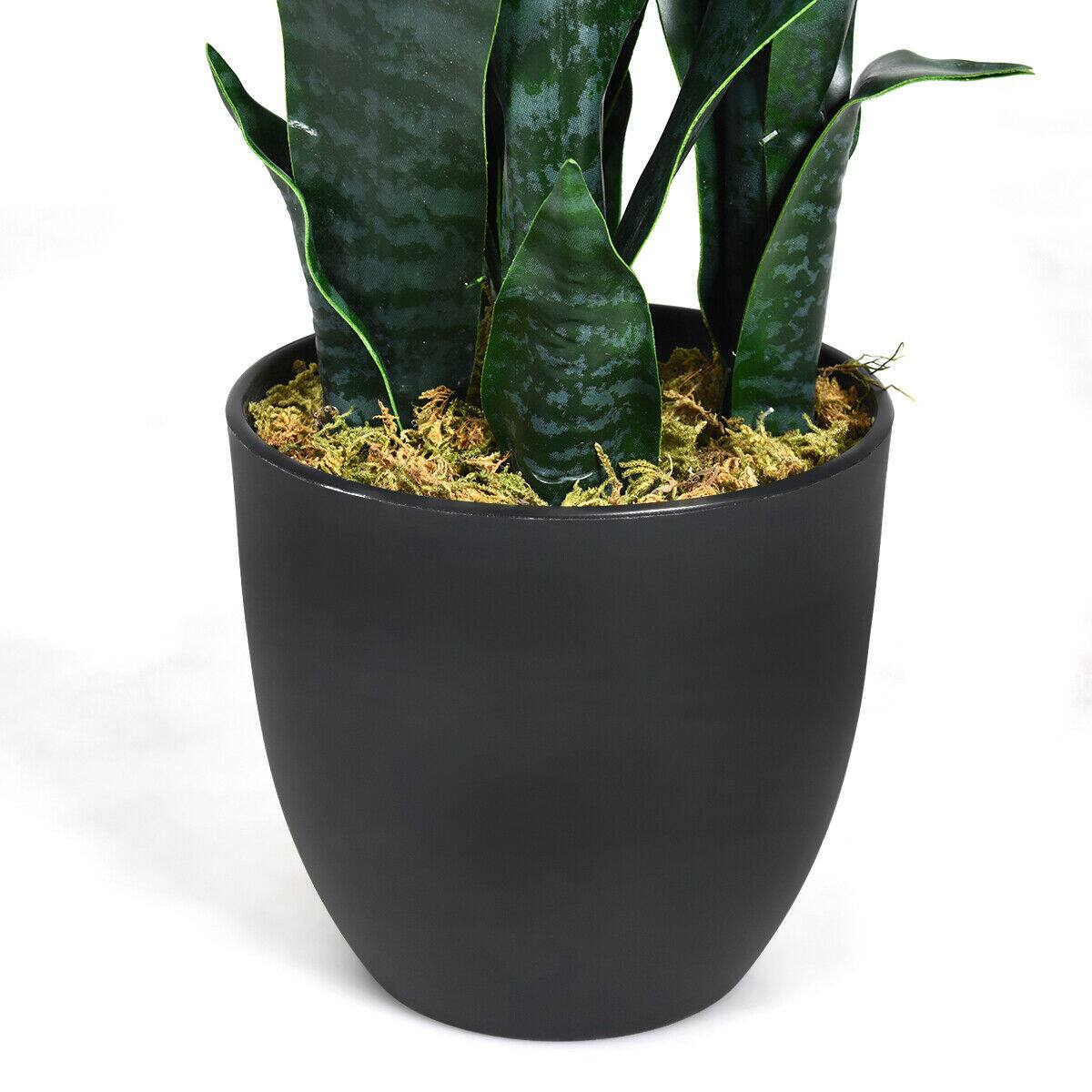 Alt View 8. Gymax - Gymax Artificial Fake Plant 35.5" Fake Sansevieria Indoor-Outdoor Decoration Green - Green.