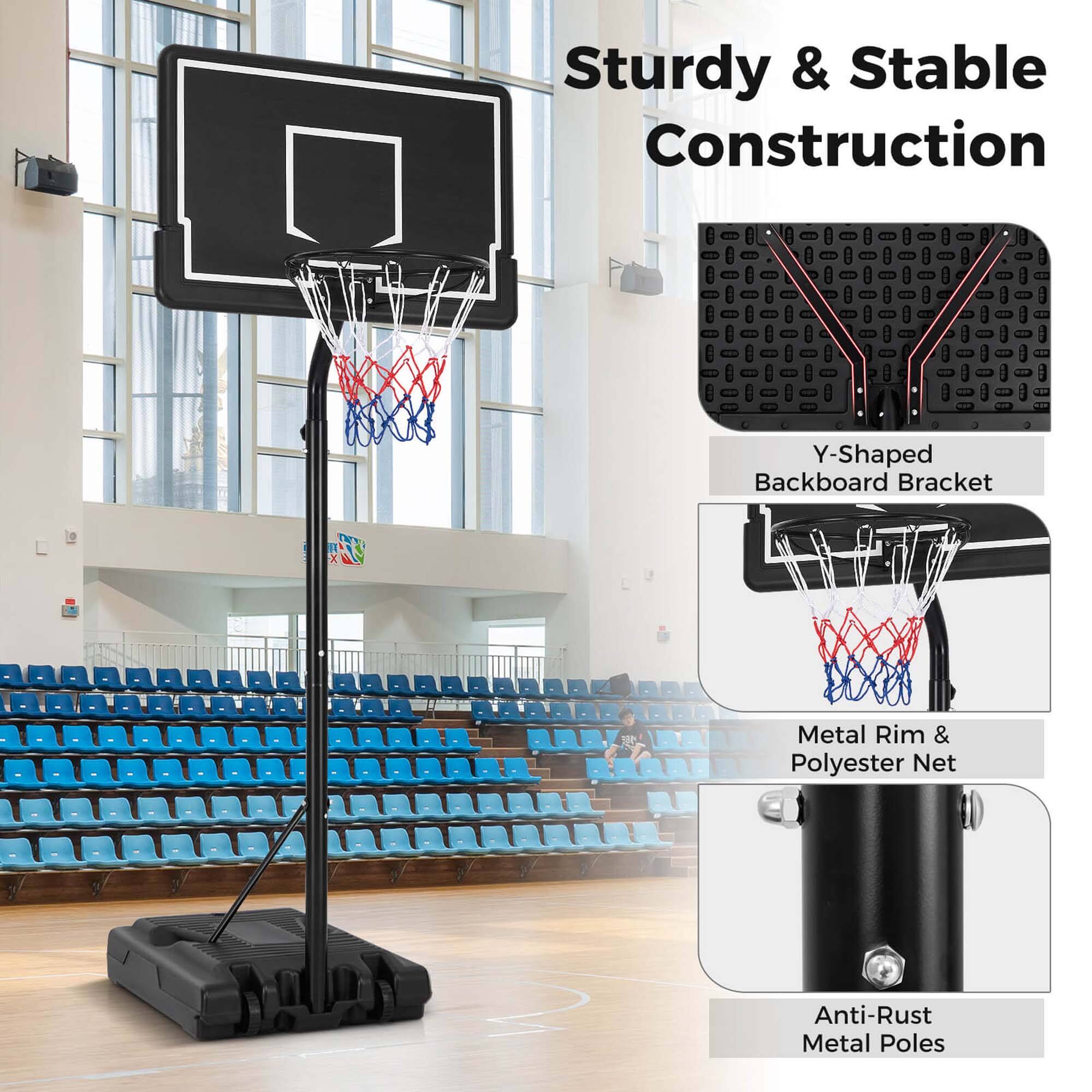 Sturdy & Stable Construction

- Y-Shaped Backboard Bracket
- Metal Rim & Polyester Net
- Anti-Rust Metal Poles
