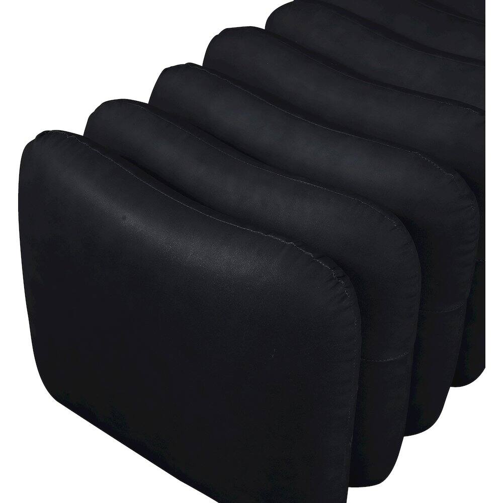 Alt View 4. Meridian Furniture - Atticus Black Vegan Leather Bench - Black.