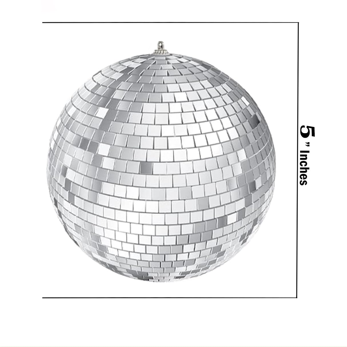 Alt View 2. Paradigms Interiors - Mirror Disco Ball With Attached String For Hanging Ring Reflects Light Party Favor 5" single - Single.