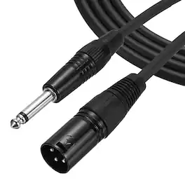 Unique Bargains - 6.35mm (1/4") TRS Male to XLR Male Interconnect Audio Microphone Cable for Stage Studio - Black