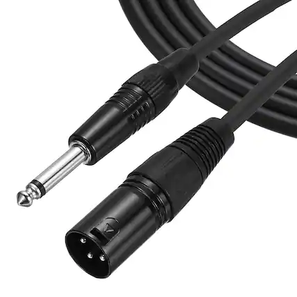 Front. Unique Bargains - 6.35mm (1/4") TRS Male to XLR Male Interconnect Audio Microphone Cable for Stage Studio - Black.