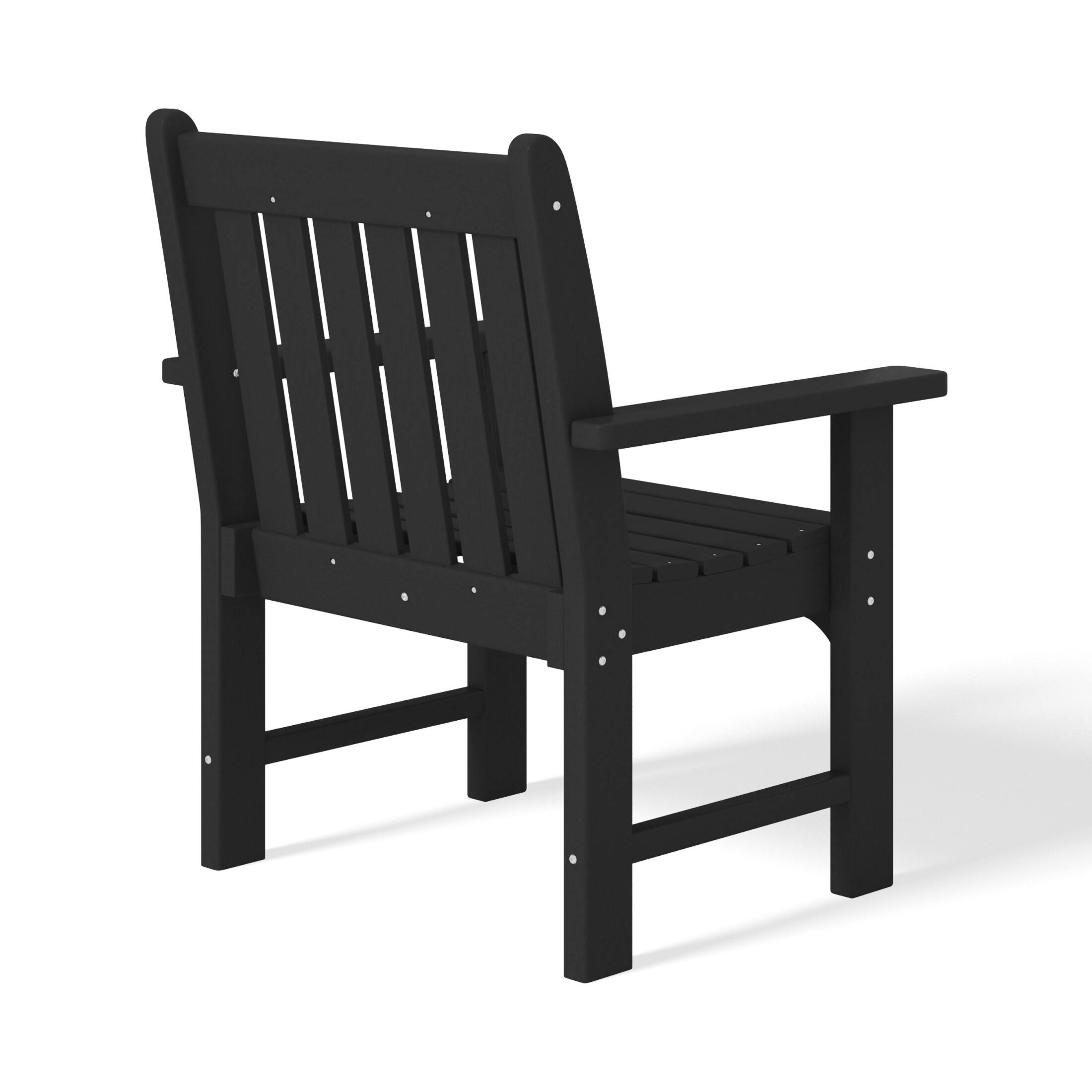 Alt View 2. WestinTrends - WestinTrends Malibu Outdoor Patio HDPE Adirondack Dining Arm Chairs (Set of 2) - Black.