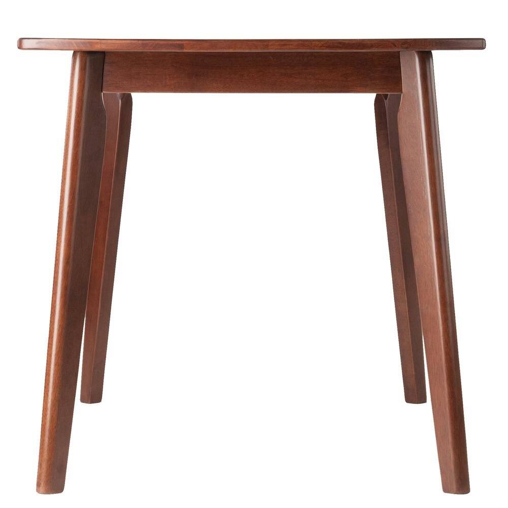 Back. FurniFact - Rectangular Solid Wood Dining Table With Smooth Edges For Kitchen Or Dining - Walnut.